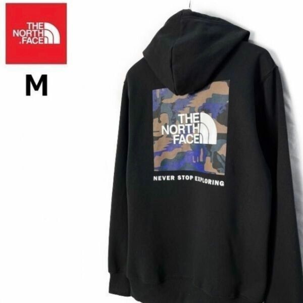 【新品】ノースフェイス ユニセックス 海外限定 スウェットパーカー BOX NSE HOODIE US-M ブラック 即納