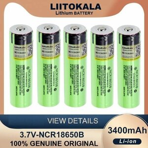 18650 lithium ион батарейка сырой cell ( защита основа доска нет ) NCR18650B 3.7V 3400mAh длина 67mm модель емкость гарантия 5 шт. комплект немедленная уплата 