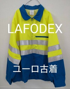 【ワンコインスタート】LAFODEX　ワークジャケット　ユーロ古着　　　ビッグシルエット　ネオンカラー　5L