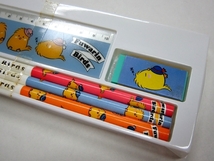 希少 ファンシー 文具セット VENICE Fuwarin Birds stationery set カンペン ペンケース 消しゴム 定規 鉛筆 ひよこ 鳥 MADE IN JAPAN_画像6