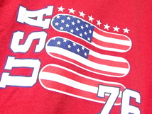 ☆　USA　76　国旗　ロゴ　TシャツT shirt　フラッグ　星条旗　詳細不明　大き目BIGサイズ　L　XL～　赤　RED レトロビンテージ_画像5
