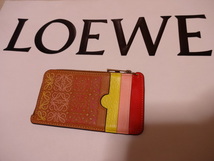 本物LOEWE♪本革製 カラフル総ロゴ柄 カード&コインケース フラグメントケース♪ロエベ_画像3