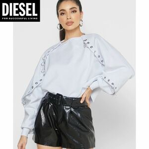 新品 未使用 タグ付き ★定価38,500円 DIESEL ディーゼル レディース XSサイズ スウェット トレーナー カットオフ加工 ショート丈 05