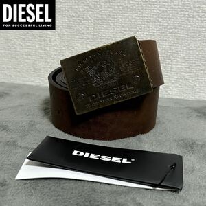 新品 未使用 タグ付き ★定価12,100円 DIESEL ディーゼル メンズ 90cm 牛革 カウレザー ベルト ヴィンテージ加工 スクエアバックル 27