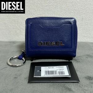 新品 未使用 タグ付き ★定価24,200円 DIESEL ディーゼル リベットロゴ シボレザー 二つ折り財布 ミニ財布 コンパクトウォレット ブルー 32