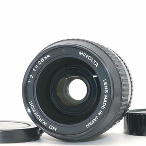 美品 MINOLTA MD W.ROKKOR 28mm f2 広角 プライム 単焦点 マニュアル オールドレンズ