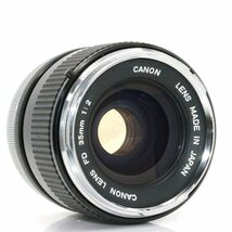 美品 レア Canon FD 35mm f2 銀枠 クロームリング 凹み 最大絞り16 〇 広角 単焦点 プライム マニュアル オールドレンズ フード付き_画像2