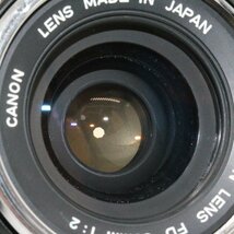 美品 レア Canon FD 35mm f2 銀枠 クロームリング 凹み 最大絞り16 〇 広角 単焦点 プライム マニュアル オールドレンズ フード付き_画像10