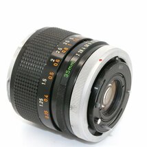 美品 レア Canon FD 35mm f2 銀枠 クロームリング 凹み 最大絞り16 〇 広角 単焦点 プライム マニュアル オールドレンズ フード付き_画像7