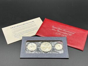 ★未使用 アメリカ合衆国 独立200周年記念 銀貨 3種セット DOLLAR ドル セント 1776~1976 記念硬貨 アンティーク ヴィンテージ S205