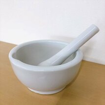 787*乳鉢 乳棒 すり鉢 白磁 陶器 直径24cm 美品_画像1