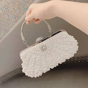  new goods unused pearl party bag 3 color white beige black three row wedding two next . party clutch bag handbag 