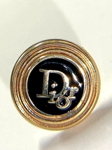 【即決】 Christian Dior ディオール ピンブローチ タイピン ピンバッチ ゴールドカラー ブラック ロゴ ファッション_画像2