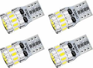 T10 LED 爆光 ホワイト 4個 キャンセラー内蔵 LED T10 車検対応 3014LEDチップ18連 12V 車用 ポジシ