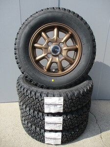 新品ブリヂストンRD-604■145/80R12LT 80/78N(145R12 6PR)■JP STYLE Bany(マットブロンズ)■4本セット■エブリーキャリーNバンアトレー等