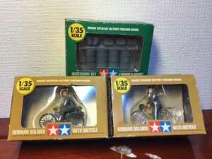 【智】小鹿 タミヤ 1/35MMフィギュアコレクション　ドイツ歩兵自転車行軍セット A / B ジェリカン ドラムカンセット 3点まとめ 未開封 