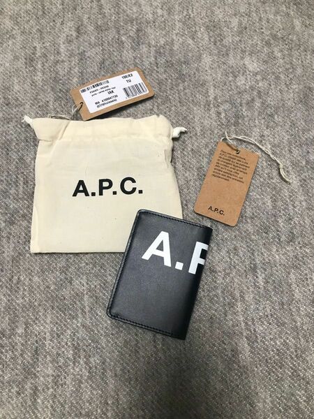 【未使用】A.P.C. カードケース 濃紺 apcアーペーセーロゴカードホルダー