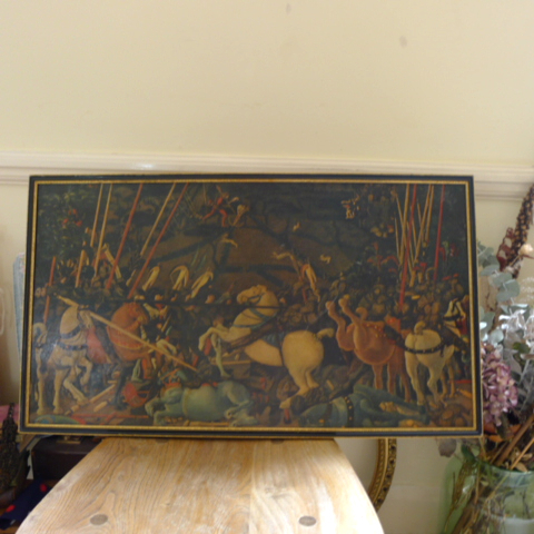 British Antique Painting Art Large Vintage Tapestry British Flea Market French Brocante European Goods 647, tapestry, wall hanging, tapestry, others