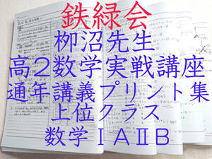 21年課程度対応　鉄緑会　柳沼先生　高2数学実戦講座Ⅰ/Ⅱ　通期講義プリント集　上位クラス　東大　京大　駿台　河合塾　東進　Z会