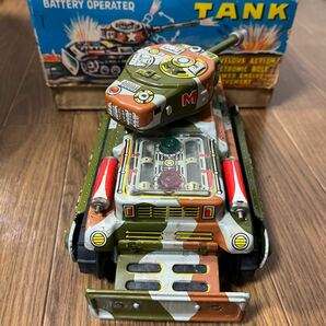 昭和レトロ ブリキ 戦車当時物 日本製ブリキ玩具 ジャンク、箱付きの画像4