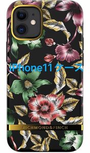 Richmond&Finch iPhone11ケース 花柄 Flower Show ブラック 耐衝撃 ワイヤレス充電 