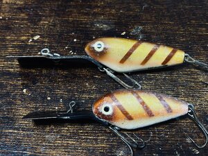 60's へドン ディープシックス 2個 (大小) 1960年代 / heddon Deep 6 #345 #9345 ヘドン ルアー オールドへドン レア ビンテージ