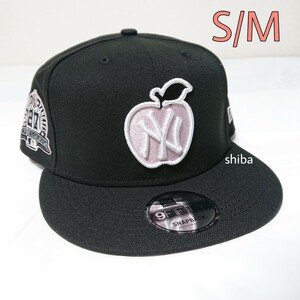 NEW ERA ニューエラ 正規品 アップル キャップ 帽子 9FIFTY 950 NY ヤンキース 黒 ブラック ピンク S/M