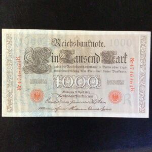 World Paper Money GERMANY 1000 Mark【1910】『R』
