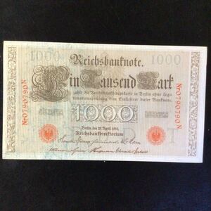 World Paper Money GERMANY 1000 Mark【1910】『T』②