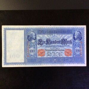 World Paper Money GERMANY 100 Mark【1910】〔Red serial〕