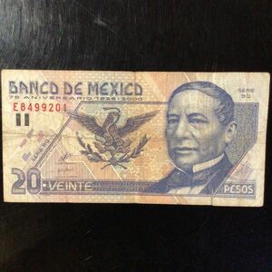 World Paper Money MEXICO 20 Pesos【2000】