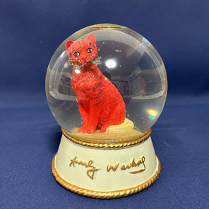  Anne ti* War ho ru/ ANDY WARHOL * Sam - red / SAM _RED CAT ~ Vintage * snow dome S-194