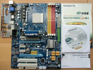 Win10確認済 AM3/AM2+/AM2 ATXマザボ GIGABYTE GA-MA785G-UD3H(REV:1.0)(AMD785G/SB710)(BIOS/F5g)(Win10HOMEデジタル認証済)