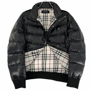 美品 BURBERRY BLACK LABEL バーバリーブラックレーベル ダウンジャケット ブルゾン ノバチェック ブラック Mサイズ