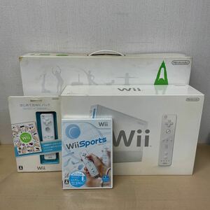 未使用品　Wii Fit Wii本体　RVL-001 Wii SPORTS はじめてのWiiパック　まとめ売りホワイト 任天堂 ゲーム機 ニンテンドー 