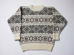 オールド◆　デンマーク製　SWEATER MARKET　セーターマーケット　セーター　ウール　ニット　Sサイズ　総柄　コペンハーゲン　