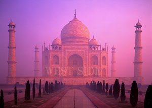 Art hand Auction Indien Taj Mahal Sunrise 4 Werke Weltkulturerbe Genyo Tatsumi Werk Gerahmtes A3-Foto India-001-5A, Kunstwerk, Malerei, Grafik