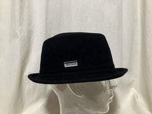 KANGOL Wool Mowbray Kangol wool mou Bray with brim . hat / hat black L secondhand goods 