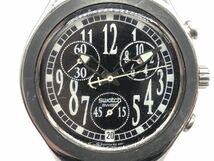 0101-506S⑯22729　腕時計 Swatch スウォッチ メンズ IRONY アイロニー クロノグラフ 4石 黒文字盤 クォーツ_画像2