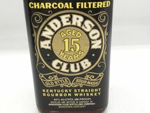 0140-009S⑯22938　お酒 750ml 43&% ANDERSON CLUB アンダーソンクラブ 15年 ケンタッキー バーボン ウイスキー 箱付き 未開栓_画像6