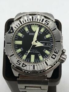 0101-505M⑲22755 RP 腕時計　SEIKO セイコー　ブラックモンスター　ダイバーズ　デイデイト　自動巻き　メンズ　7S26-0350