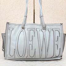 1円〜【極美品】LOEWE ロエベ　トートバッグ　ショッパートート　アナグラム　デカロゴ　レザー　ワンショルダー　ホワイト_画像2