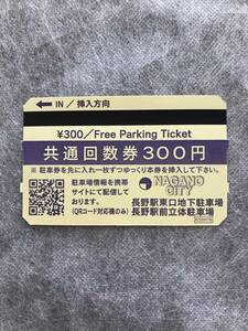 駐車券　長野駅周辺　東口地下駐車場　駅前立体駐車場　３００円　１０枚　送料無料