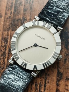 1000円スタート！TIFFANY&Co. ティファニー アトラス M0640 クォーツ メンズ腕時計 稼働品
