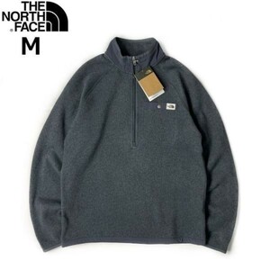 1円～!売切!【正規新品】THE NORTH FACE◆GORDON LYONS 1/4ZIP フリース プルオーバー US限定 厚手ニット 茶タグ(M)グレー 181024-35