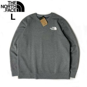 1円～!売切!【正規新品】THE NORTH FACE◆LOGO PULLOVER CREW トレーナー スウェット US限定 男女兼用 アウトドア(L)グレー 181130-22