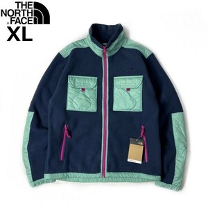 1円～!売切!【正規新品】THE NORTH FACE◆ROYAL ARCH FULL-ZIP JACKET フリース ボア キルティング US限定 肉厚 防寒(XL)緑 紺 181024-85