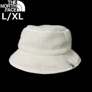 1円～!売切!【正規新品】THE NORTH FACE◆CRAGMONT BUCKET バケットハット 帽子 US限定 ボア もこもこ 茶タグ 男女兼用(L/XL)白 180623-18