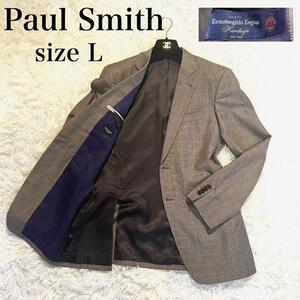 希少☆Paul Smith Zegna ポール スミス × エルメネジルド ゼニア　グレンチェック 高級生地　テーラードジャケット　L