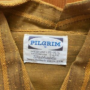 デッドストック 60s PILGRIM ボックスシャツ 15-15.5 ピルグリム 絣 カスリ ビンテージヴィンテージSEARS